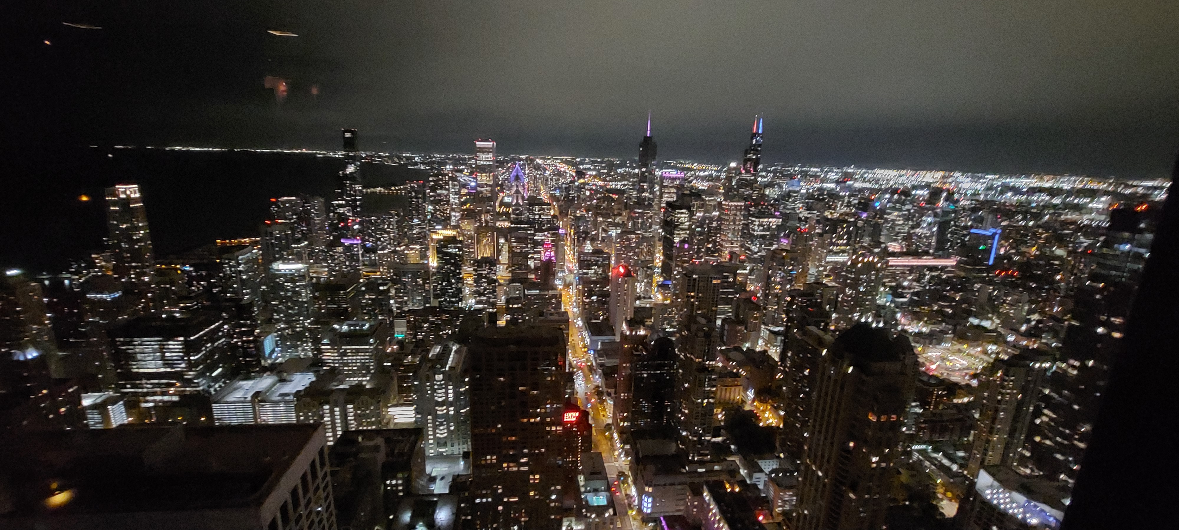 Night skyline viewed from above.